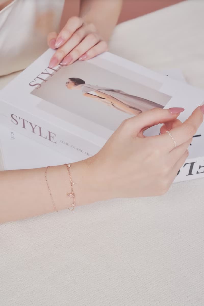 粉水晶手鍊/玫瑰金/珍珠/粉晶/輕珠寶