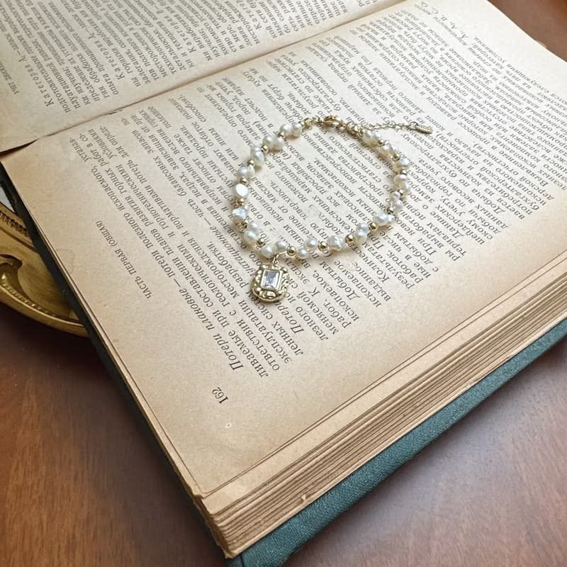 Alpha handmade 天然巴洛克珍珠 珍珠編織手鍊