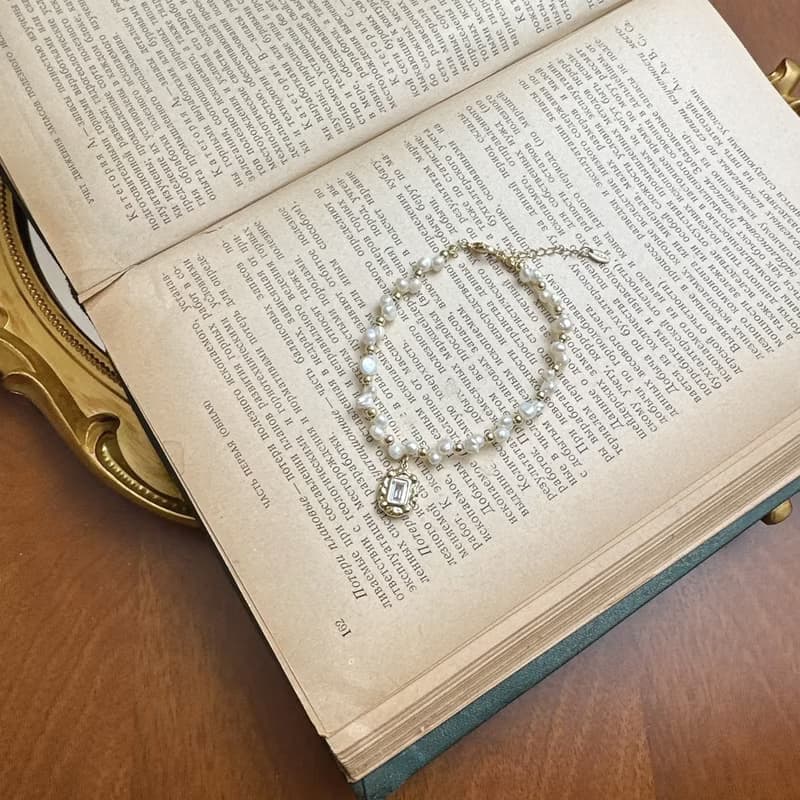 Alpha handmade 天然巴洛克珍珠 珍珠編織手鍊