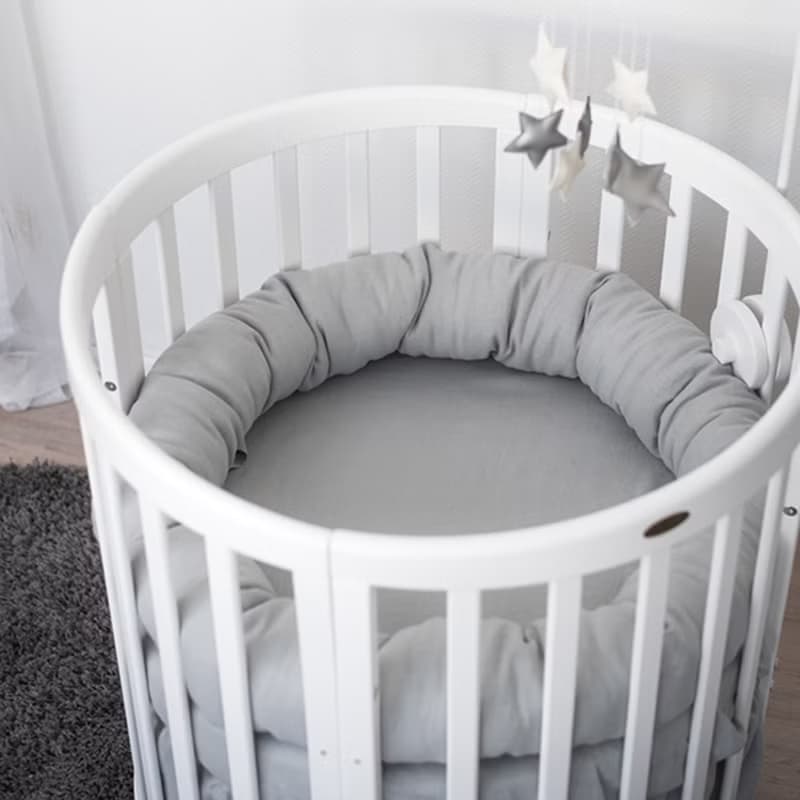 Grey plain linen (flax) fitted linen crib sheet - Cot sheet fitted with elastic