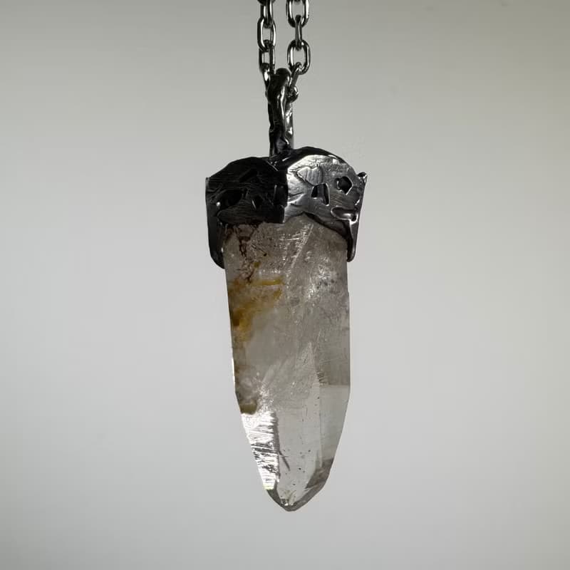 喜馬拉雅水晶/純銀粗獷個性手工項鏈