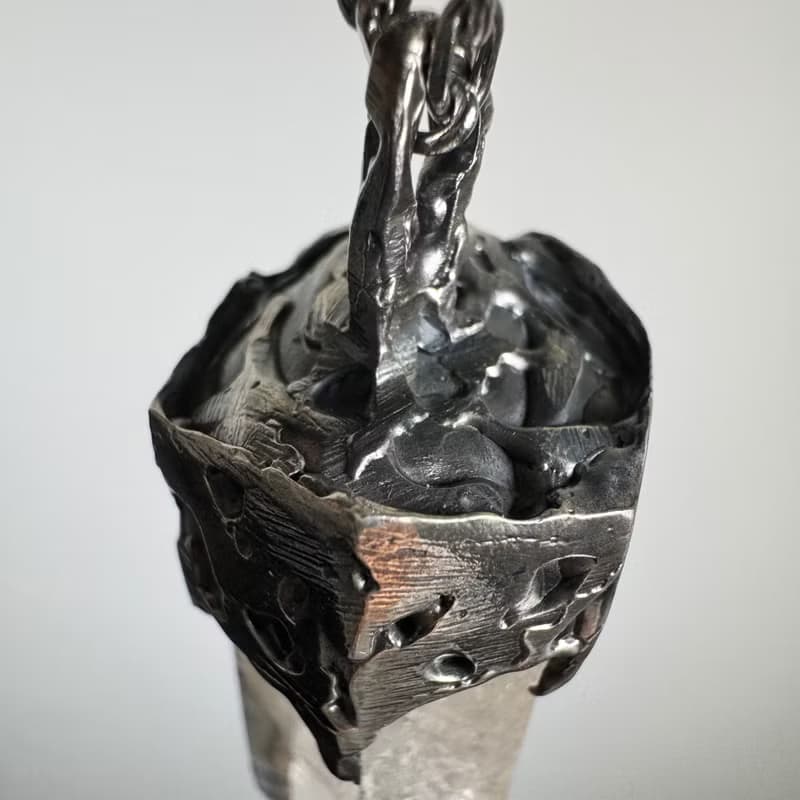 喜馬拉雅水晶/純銀粗獷個性手工項鏈