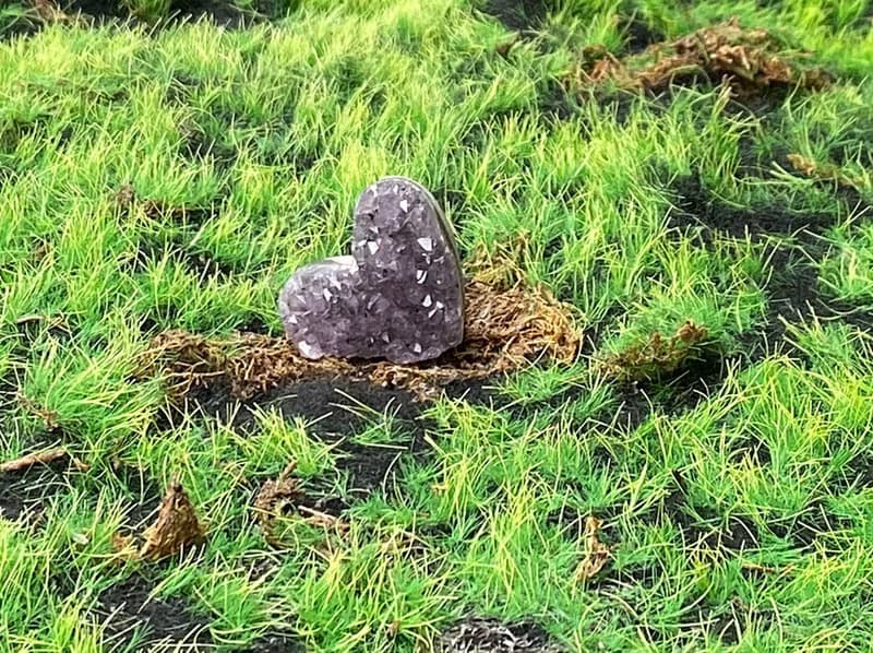 天然原礦可愛小滿天星紫晶愛心 療癒 招財開運 增智慧 入厝禮物