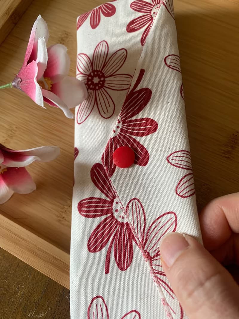 文青風環保純棉筷袋~繁花似錦 大氣紅 日本 潮物 收納 手作餐具袋