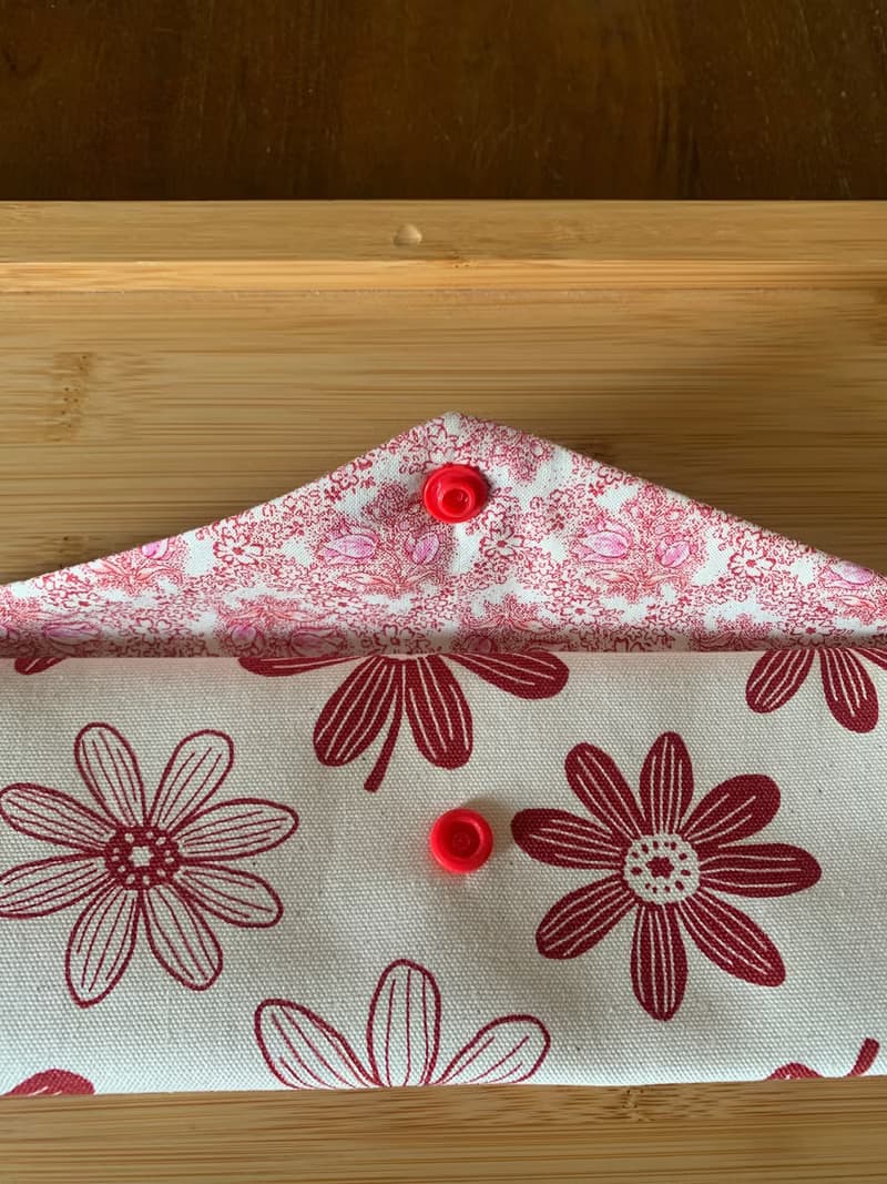 文青風環保純棉筷袋~繁花似錦 大氣紅 日本 潮物 收納 手作餐具袋