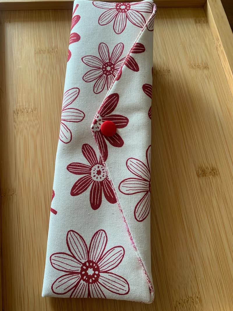 文青風環保純棉筷袋~繁花似錦 大氣紅 日本 潮物 收納 手作餐具袋
