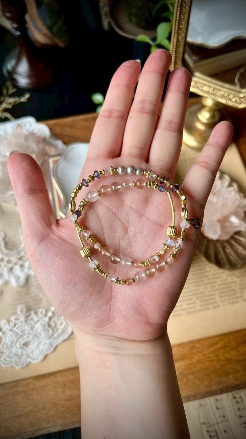 -耳畔呢喃 -天然水晶手鏈/黃銅手鍊