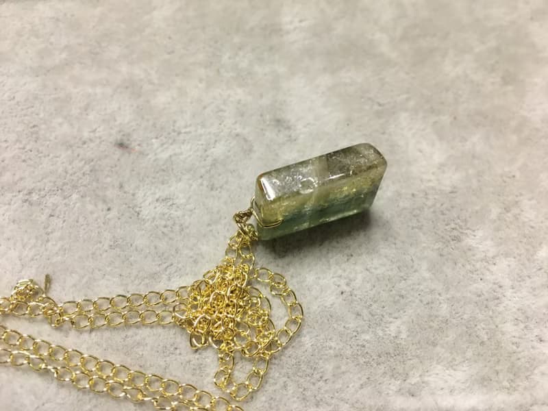 雙色碧璽配14K 錬 - 招財 長壽 健康 人緣