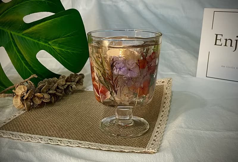 奧芃絲美學 香氛蠟燭 永生花燭杯