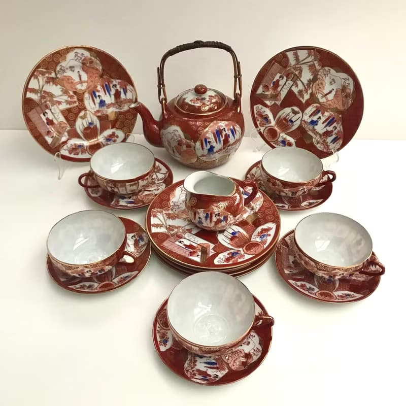 5人日式茶具| 古董上等瓷器 | 蛋殼瓷