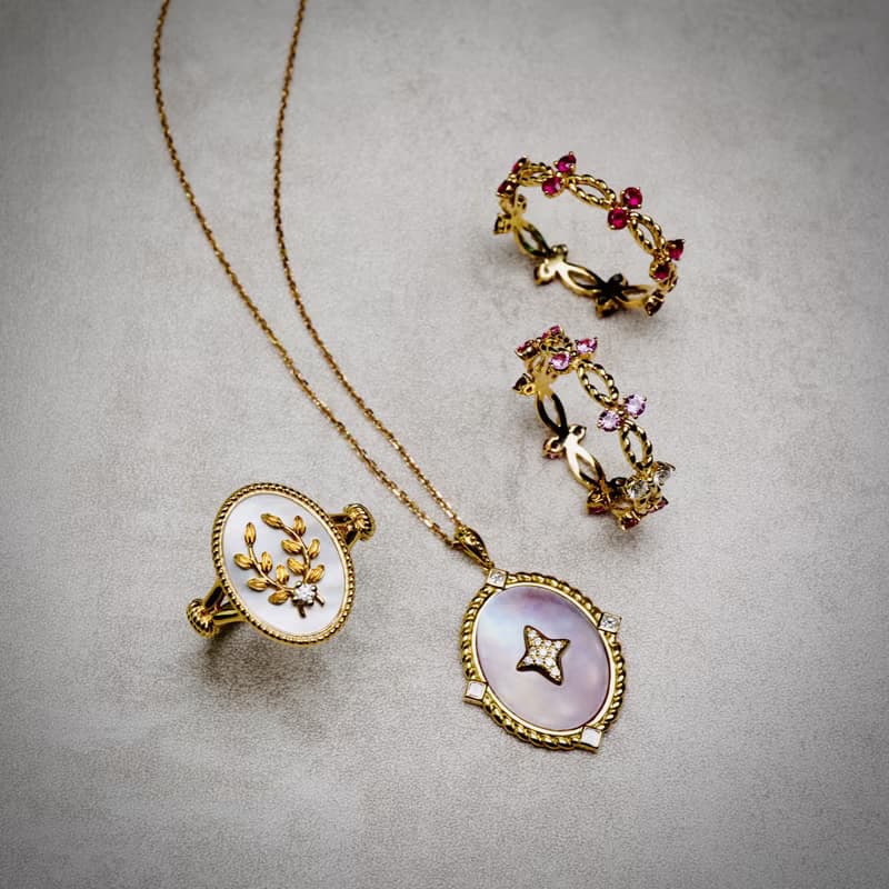 數量限定 SPECIAL EDITION 18K 豪華版蝶貝星鏈 50cm 黑/粉蝶貝