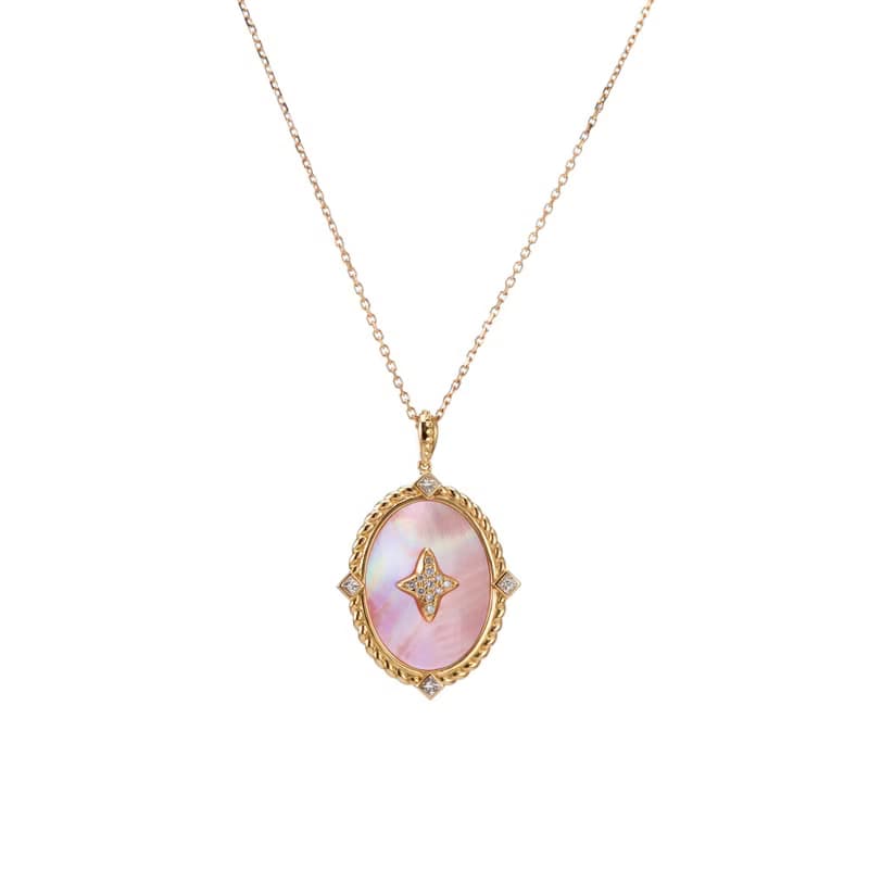 數量限定 SPECIAL EDITION 18K 豪華版蝶貝星鏈 50cm 黑/粉蝶貝