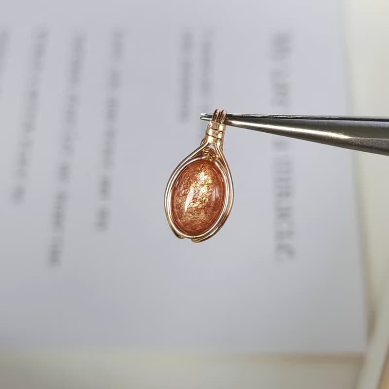 太陽石吊墜 金草莓石吊墜 太陽石項鍊 金太陽石14KGF吊墜