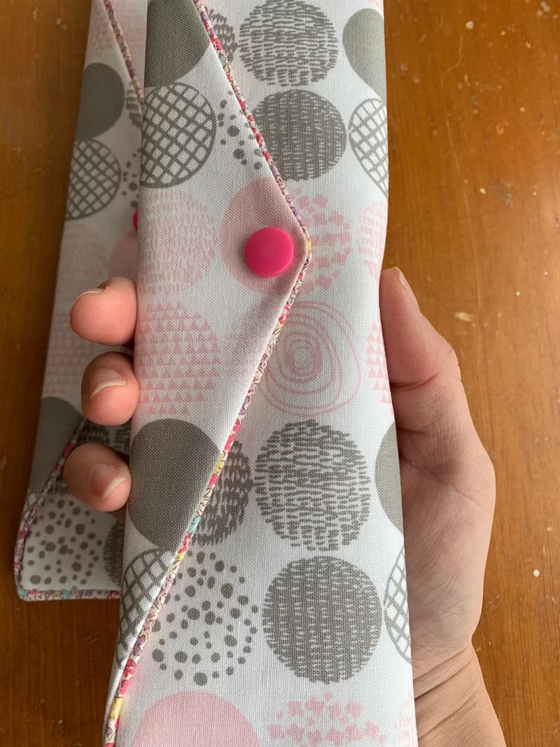 文青風環保筷袋 大珠小珠 粉  手作餐具袋.交換禮物.