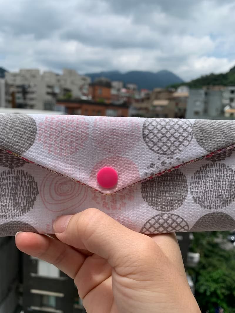 文青風環保筷袋 大珠小珠 粉  手作餐具袋.交換禮物.