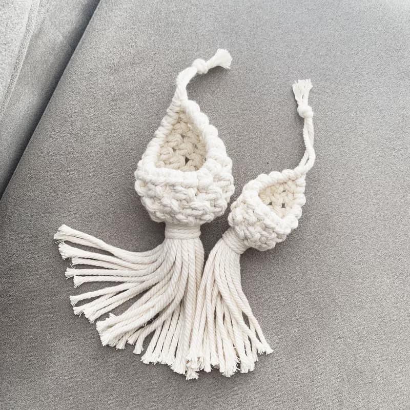 Macrame 編織 水滴 植物 空鳳 仙人掌 掛飾 l 車內室內裝飾