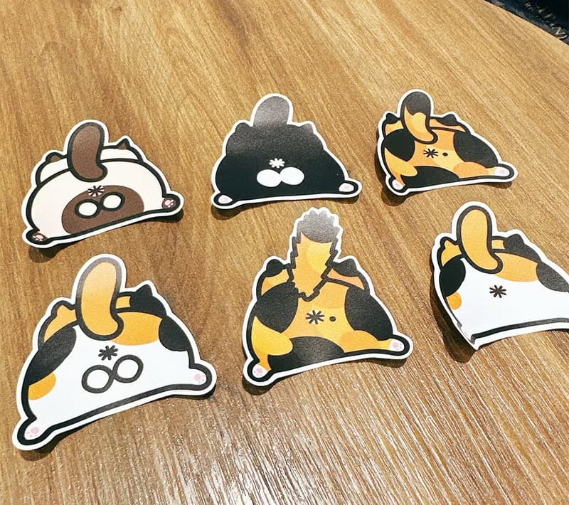 貓咪背影 探頭屁屁 防水貼紙  Waterproof stickers