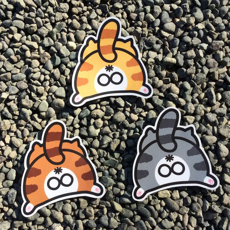 貓咪背影 探頭屁屁 防水貼紙  Waterproof stickers