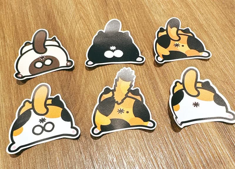 貓咪背影 探頭屁屁 防水貼紙  Waterproof stickers