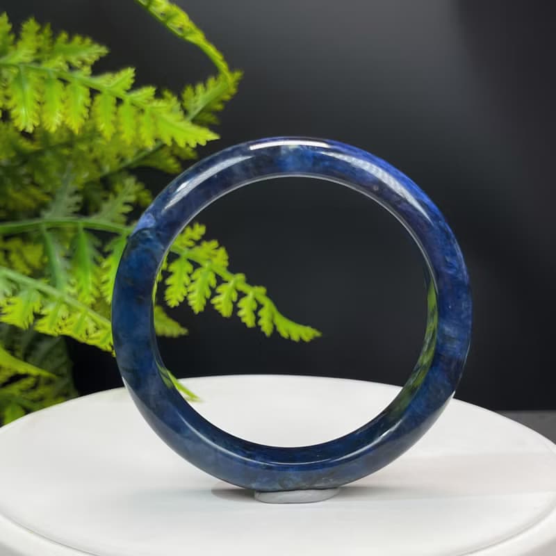 藍線石手鐲 57MM 漸變深藍白 女式手環 智慧洞察財運內心平靜和諧