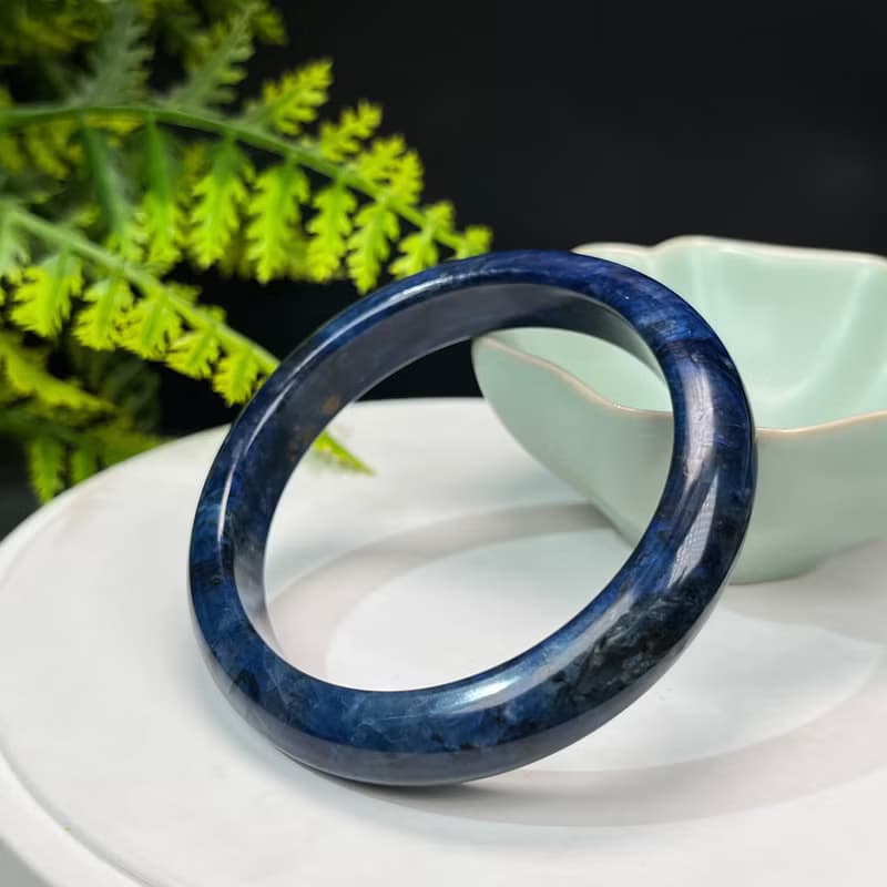 藍線石手鐲 57MM 漸變深藍白 女式手環 智慧洞察財運內心平靜和諧