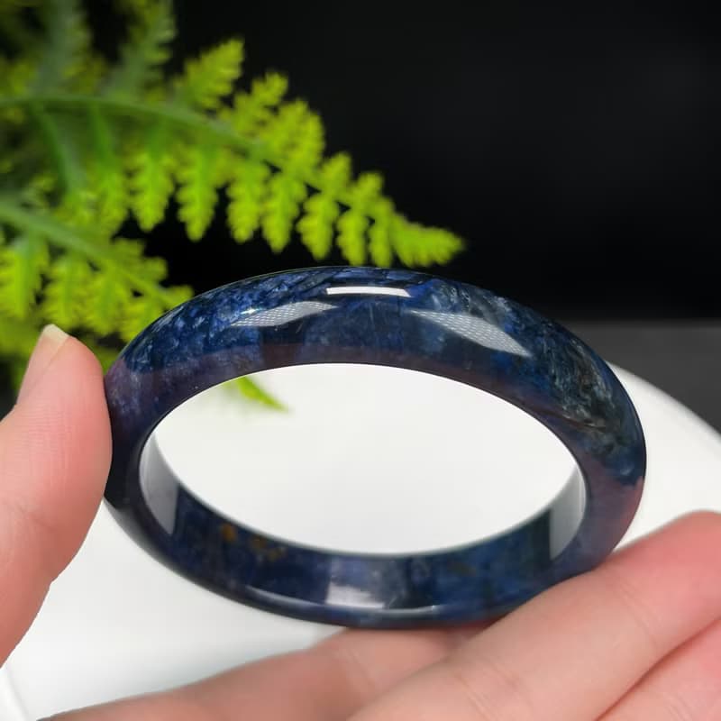藍線石手鐲 57MM 漸變深藍白 女式手環 智慧洞察財運內心平靜和諧