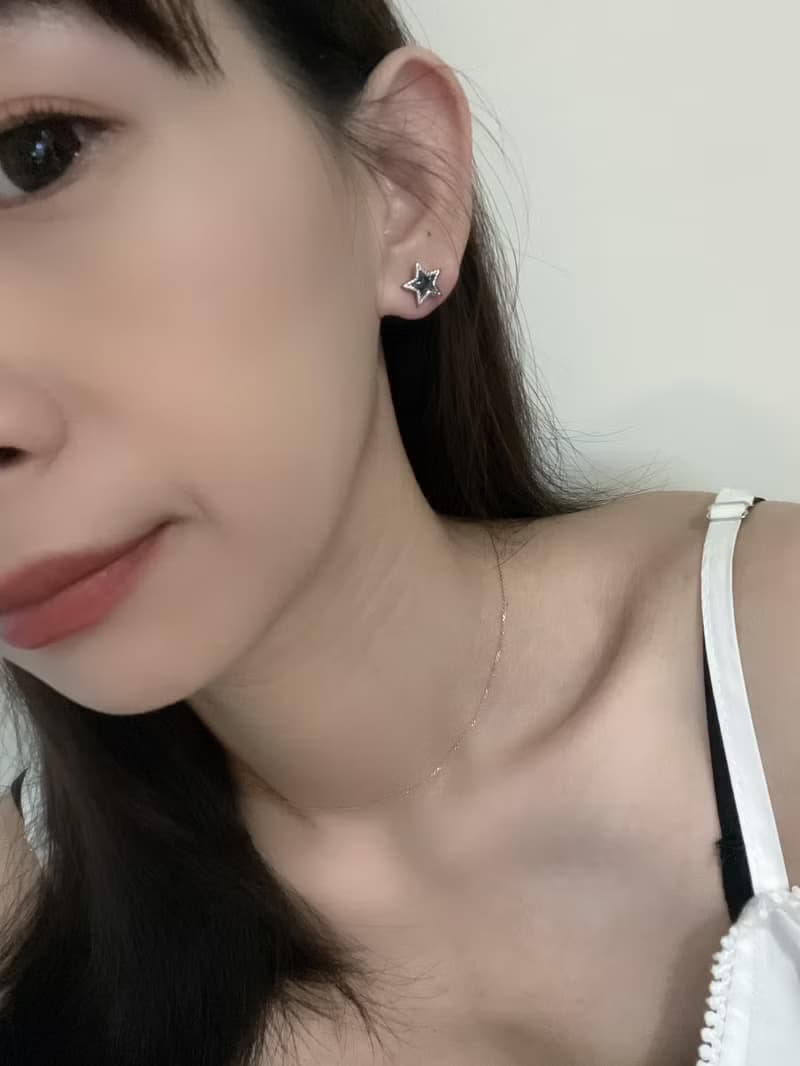 不鏽鋼 星星 胎毛 母乳耳環