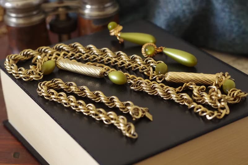 老又好古董珠寶 Vintage 金酪梨套組 項鍊手鍊 Sarah Cov