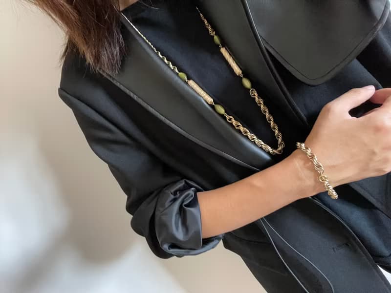 老又好古董珠寶 Vintage 金酪梨套組 項鍊手鍊 Sarah Cov