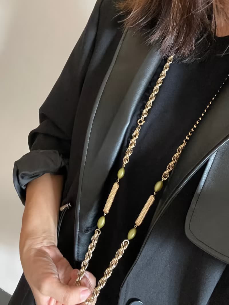 老又好古董珠寶 Vintage 金酪梨套組 項鍊手鍊 Sarah Cov