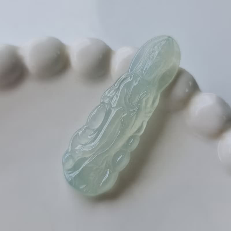 冰膠老種晴水滿色站姿觀音 | 天然緬甸玉A貨翡翠