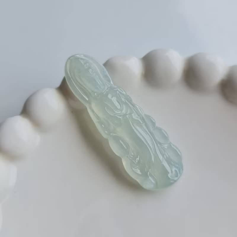 冰膠老種晴水滿色站姿觀音 | 天然緬甸玉A貨翡翠