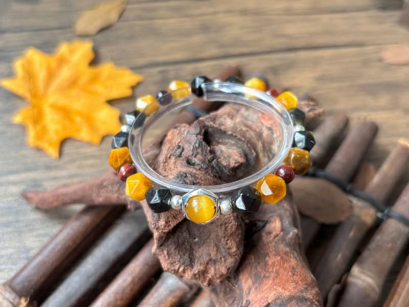 【卿影】天然紅虎眼 金虎眼 金曜石切珠 S925純銀 設計款手鍊