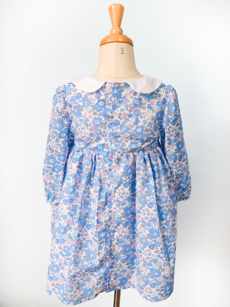 英國LIBERTY FABRICS有機棉女童Annabelle法式小圓領印花洋裝