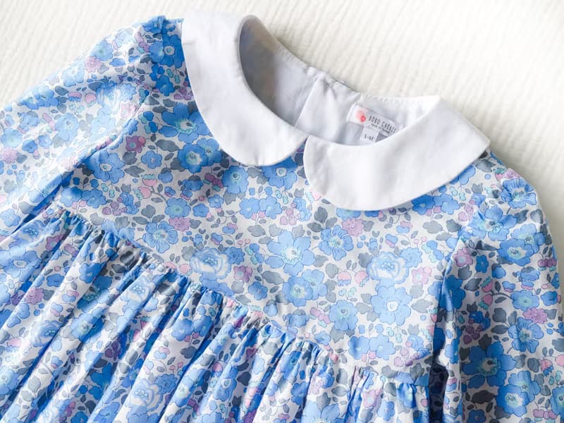 英國LIBERTY FABRICS有機棉女童Annabelle法式小圓領印花洋裝