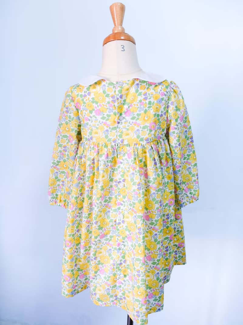 英國LIBERTY FABRICS有機棉女童Annabelle法式小圓領印花洋裝