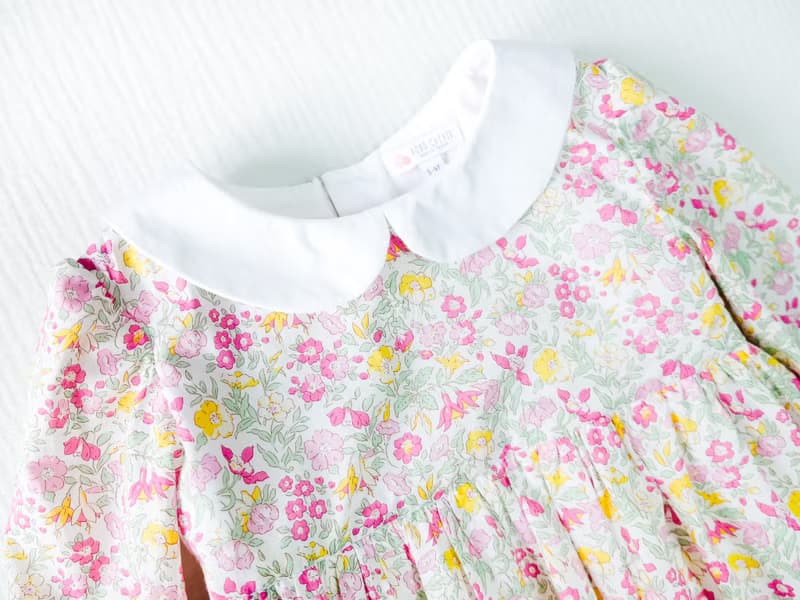 英國LIBERTY FABRICS有機棉女童Annabelle法式小圓領印花洋裝
