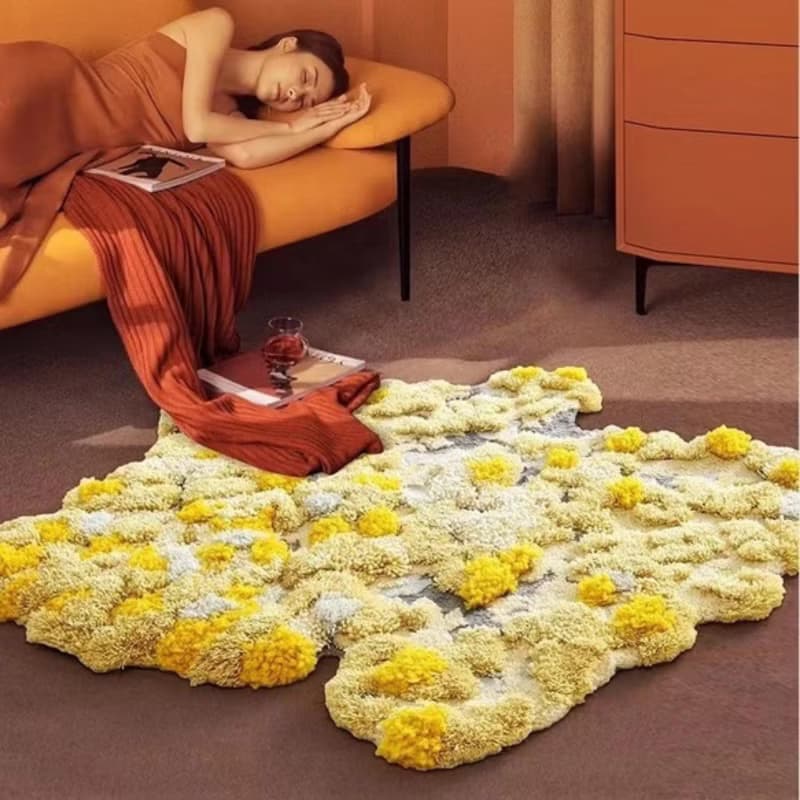 北歐風 手作紐西蘭羊毛地毯 秋日大地 客廳臥室床邊墊 家居裝飾