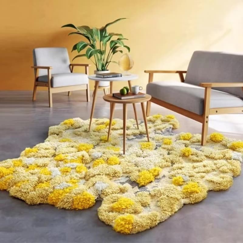 北歐風 手作紐西蘭羊毛地毯 秋日大地 客廳臥室床邊墊 家居裝飾