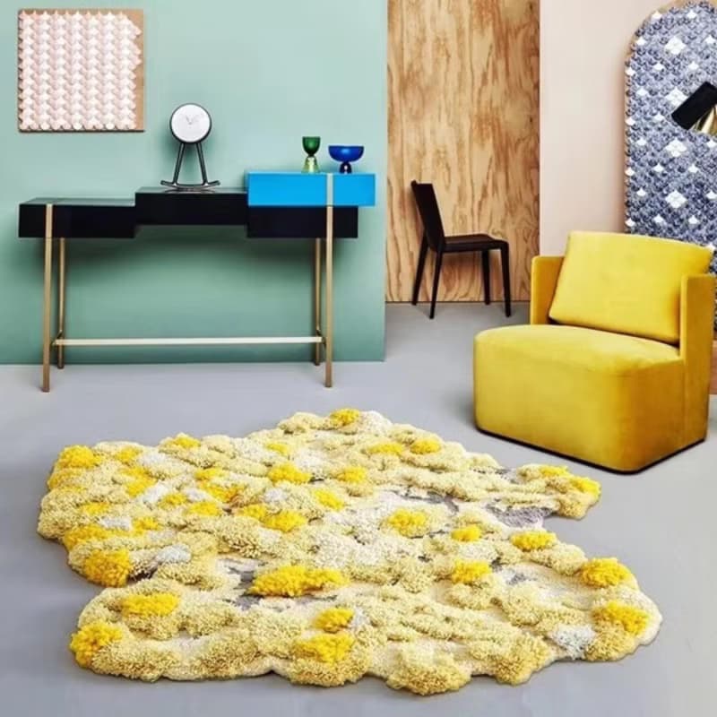 北歐風 手作紐西蘭羊毛地毯 秋日大地 客廳臥室床邊墊 家居裝飾