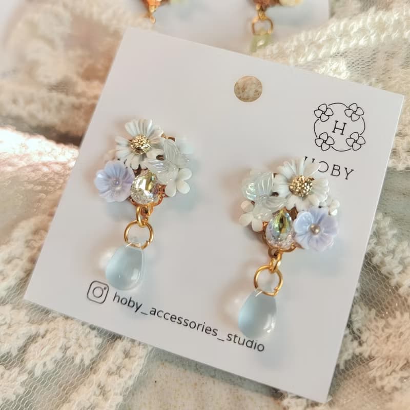 蝶戀花-嚮往 耳環/耳釘/耳夾 原創 手作 送禮