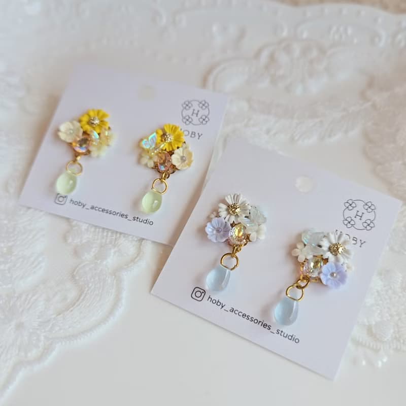 蝶戀花-嚮往 耳環/耳釘/耳夾 原創 手作 送禮