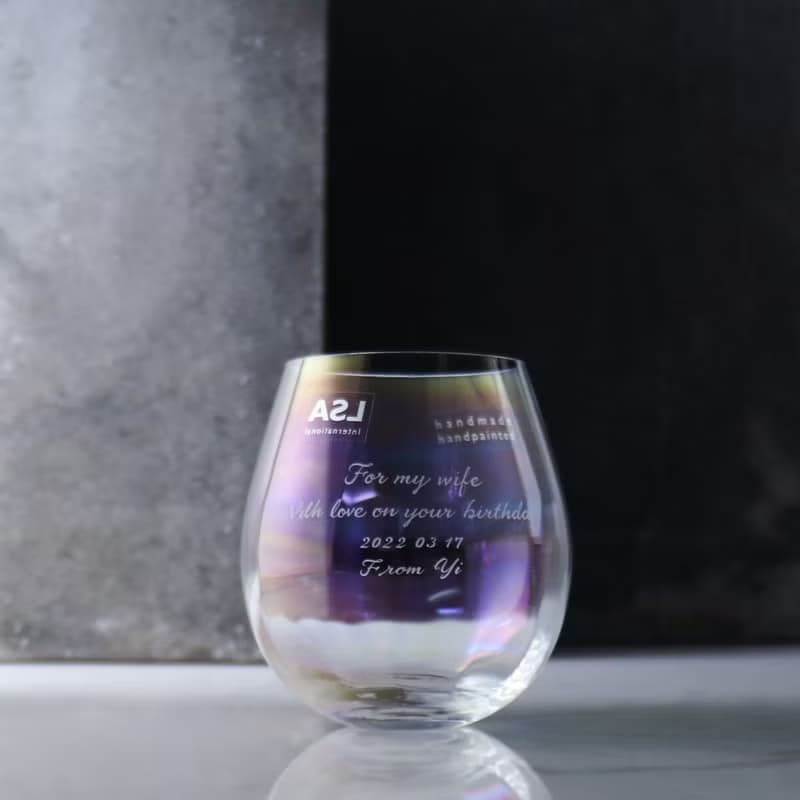 425cc【Rainbow漸變手工杯】(多文字版)英國LSA Pearl威士忌杯