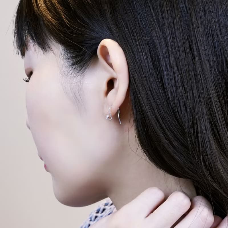 【Palette】 14K 白金線座耳環