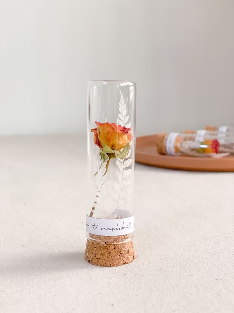 迷你乾燥玫瑰 x 永生乾燥花試管玻璃
