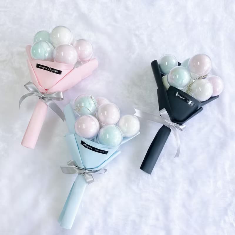 【綿菓子工坊】棉花糖迷你花束-三色(送禮 花禮 燥花)