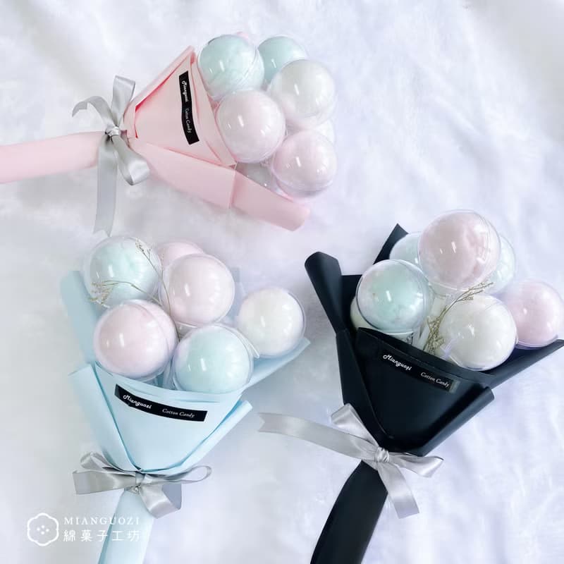 【綿菓子工坊】棉花糖迷你花束-三色(送禮 花禮 燥花)
