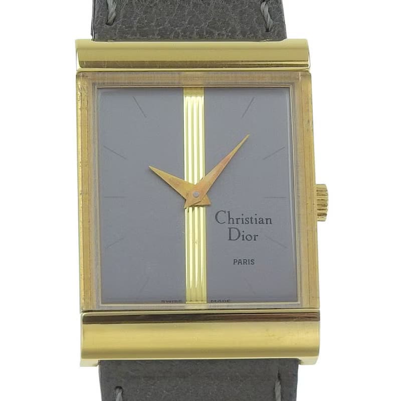 【日本直送】クリスチャンディオール Dior 腕時計 cal.2512-1 31735 SS×レザー 手巻き グレー文字盤 メンズ【中古】