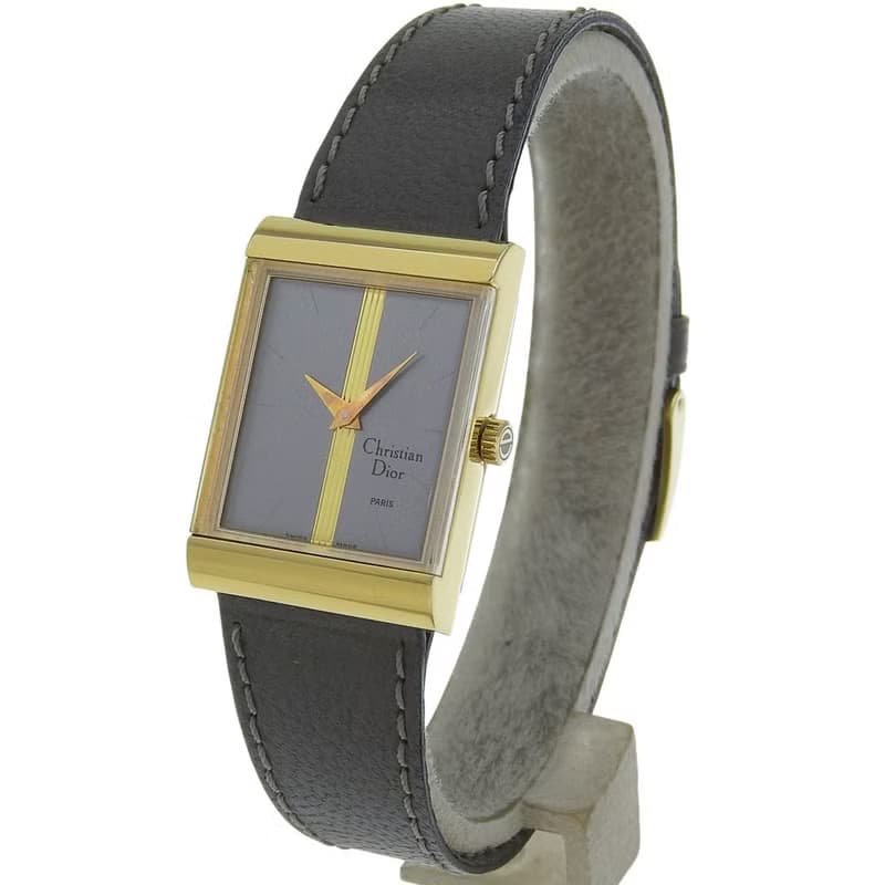 【日本直送】クリスチャンディオール Dior 腕時計 cal.2512-1 31735 SS×レザー 手巻き グレー文字盤 メンズ【中古】