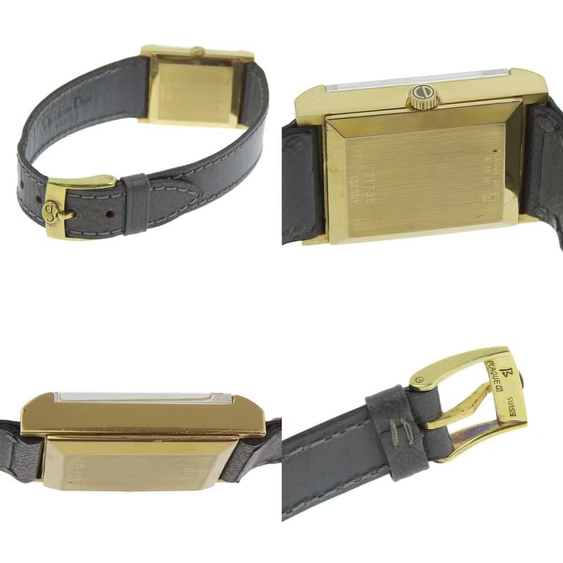 【日本直送】クリスチャンディオール Dior 腕時計 cal.2512-1 31735 SS×レザー 手巻き グレー文字盤 メンズ【中古】